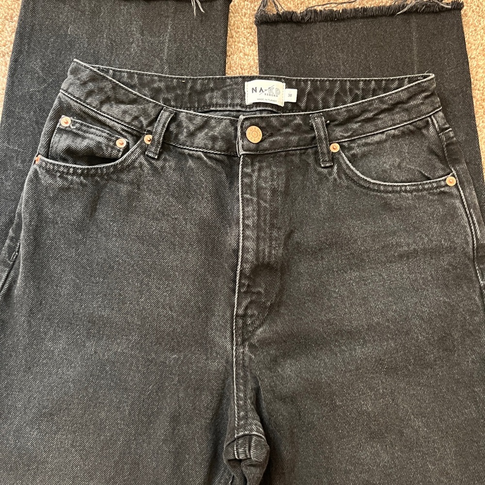 NA-KD Women's Black Straight Leg Jeans